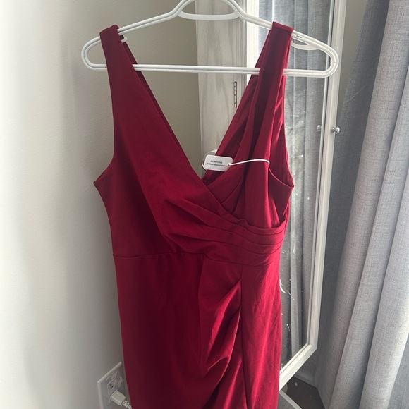 SHEIN Elegant Belle Midi Burgundy Dress - Picture 6 of 6